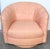 Mid-Century Modern Pair of Diminutive 1970s Pink Silk Channel-Quilted Swivel Club Chairs For Sale - Image 3 of 15