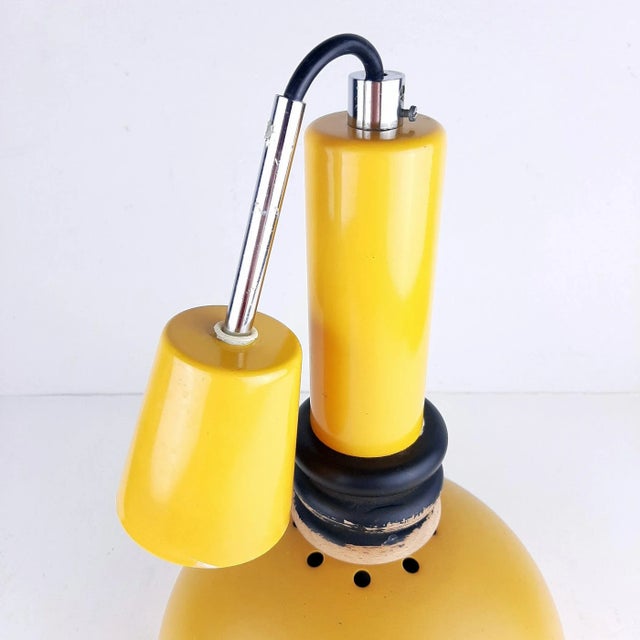 Yellow Metal Pendant Lamp from Sijaj Hrastnik, 1970s For Sale - Image 8 of 11