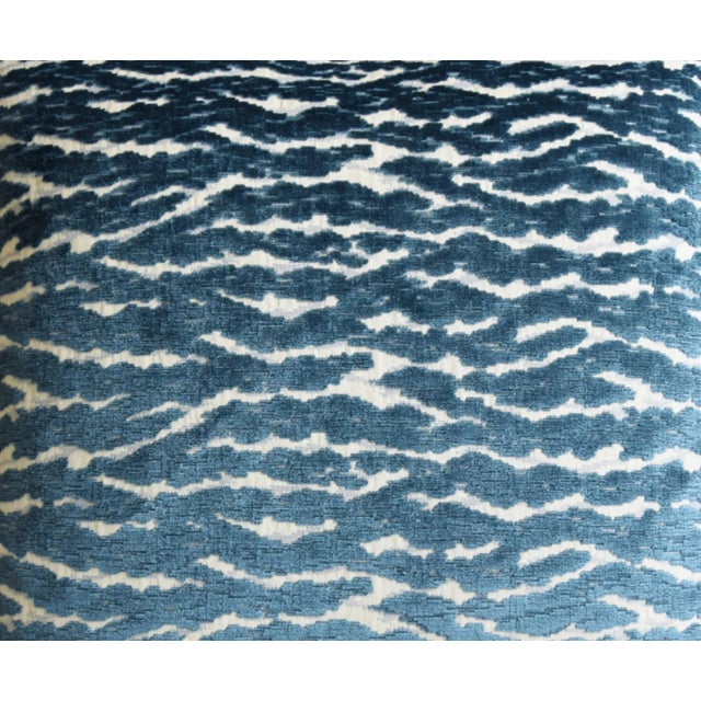 Designer Cowtan & Tout Animal Stripe Tiger Zebra Velvet Feather/Down Pillow For Sale - Image 4 of 11