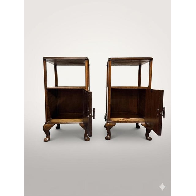 Vitnage Art Deco Burr Walnut Bedside Tables, 1930s, Set of 2 For Sale - Image 3 of 6