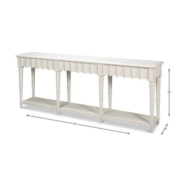 Antique White French Country Console Table For Sale - Image 8 of 11