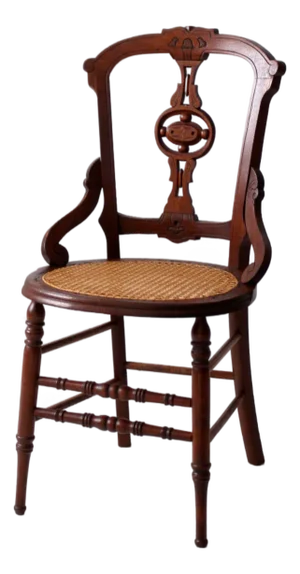 Antique Victorian Eastlake Chair With Caned Seat