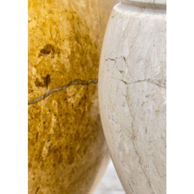 Pair Travertine Vessels, 1980 For Sale - Image 9 of 9