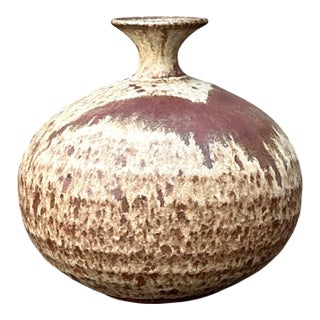 Handcrafted Earth-Tone Ceramic Vase For Sale