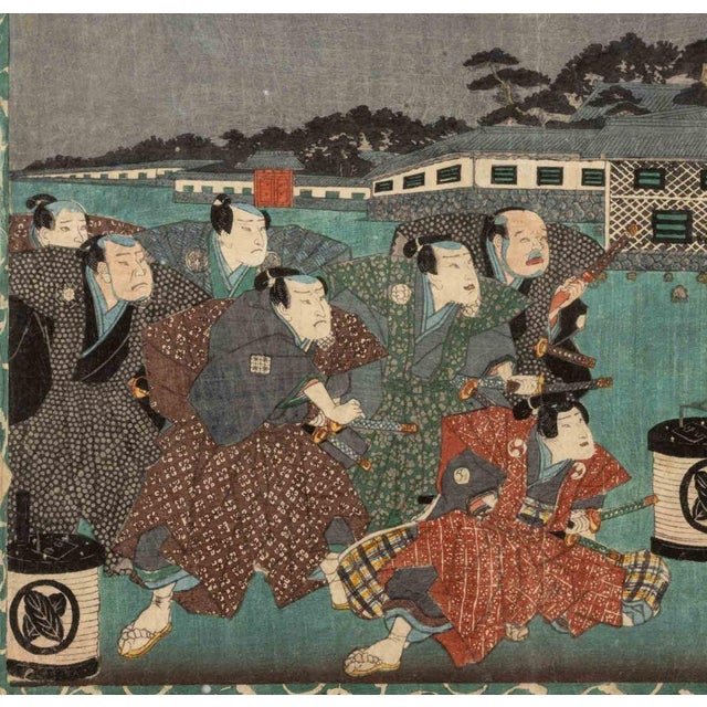 Utagawa Kunisada (Toyokuni Iii) Utagawa Kunisada Figural Woodblock Prints, 2 For Sale - Image 4 of 15