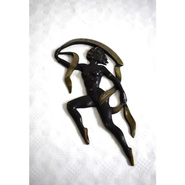 1950s Large Viennese Bronze Temple Dancer Figurine For Sale - Image 5 of 6