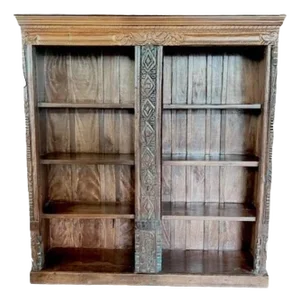Rustic Solid Wood Repurposed Display Cabinet