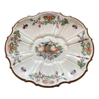 Large Majolica Plate with Fruit Decoration from Manifattura Antonibon, 1750 For Sale