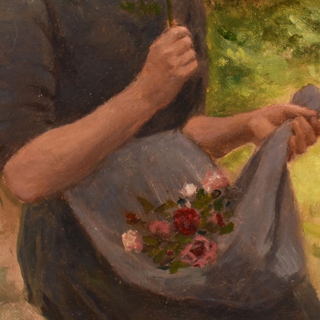 Portrait of Young Woman, 1890, Oil on Canvas For Sale - Image 6 of 10