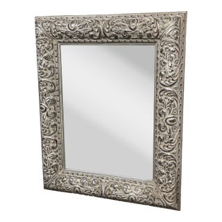 Refinished Neoclassical Wall Mirror With Silver Gilding For Sale