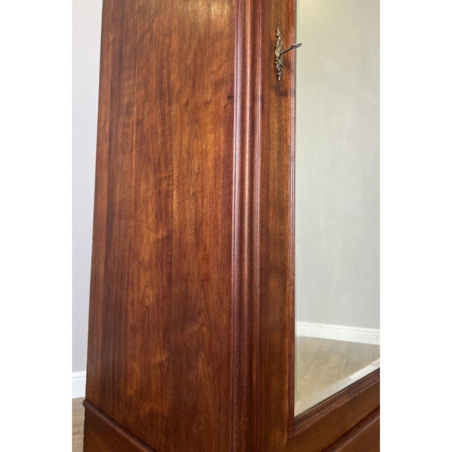 Antique French Style Carved Walnut Wardrobe with Mirror For Sale - Image 12 of 16