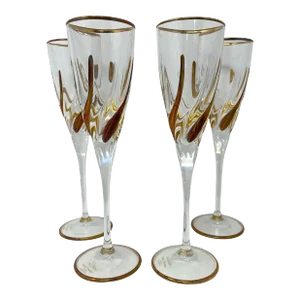 Set of 4 Venetian Champagne Flutes