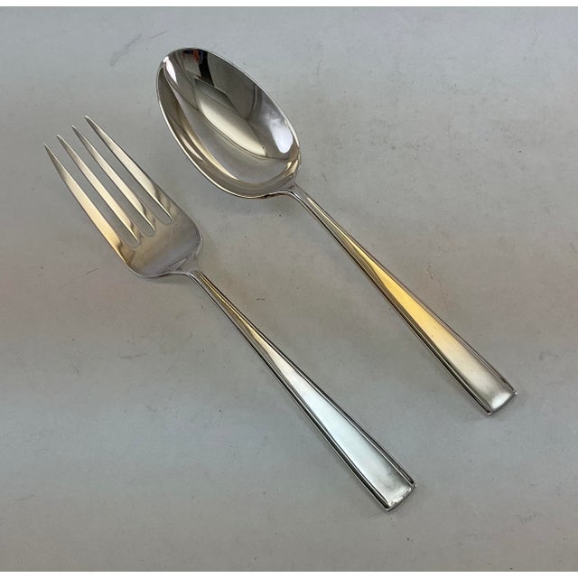 1980s 1980s Silver Large Serving Fork, Leighton For Sale - Image 5 of 17