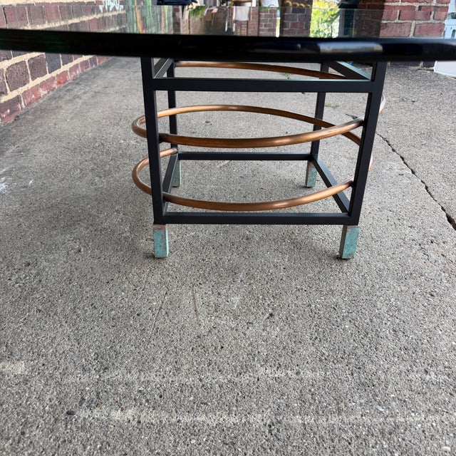 Late 20th Century Leon Rosen for Pace Collection Copper and Glass Coffee Table For Sale - Image 5 of 8