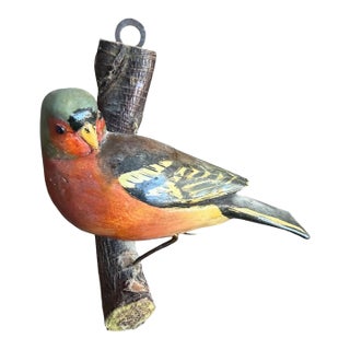 Austrian Folk Art Carved Wood Bird #69, 1930s For Sale