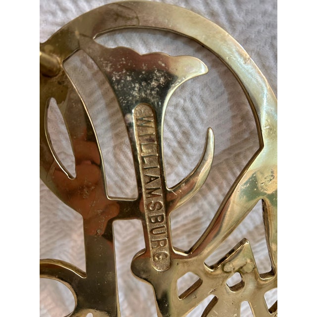 Metal 1970’s Virginia Metal Crafters Williamsburg Queen Anne Solid Brass Trivet For Sale - Image 7 of 8