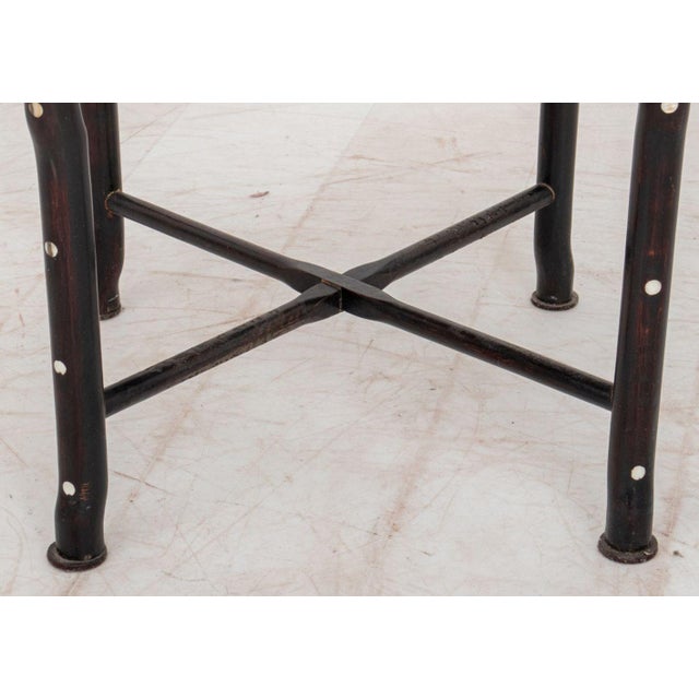 Black Chinese Export Mop Inlaid Ebonized Corner Chair For Sale - Image 8 of 10