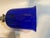 Metal Blue Glass Column Tall Hurricane For Sale - Image 7 of 11
