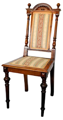 Antique Carved Wooden Chair, 1890s