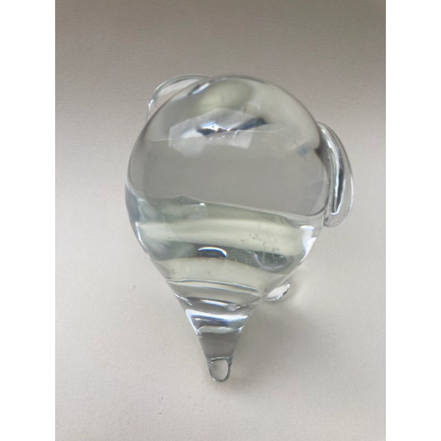 Contemporary Vintage Murano Owl Signed Licio Zanetti Crystal Owl Circa 1980 For Sale - Image 3 of 13