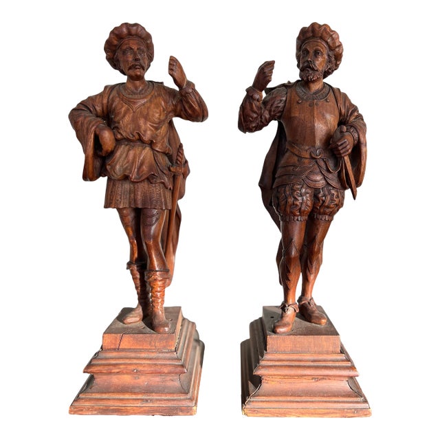 Pair, 19th Century Italian Renaissance Figural Spanish Soldiers or Landsknecht For Sale