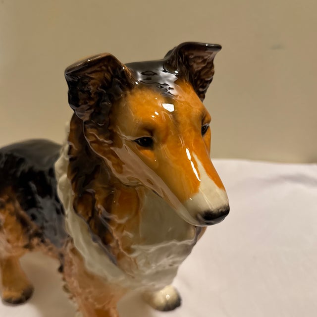 Figurative Large Vintage 18” Goebel Porcelain Collie Dog Figurine - West Germany For Sale - Image 3 of 8