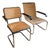 Rattan B35 Cantilever Chair and B64 Viennese Wicker Armchair by Marcel Breuer for Thonet, Set of 2 For Sale