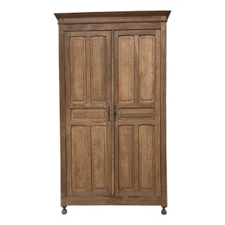 Large Antique Oak Wardrobe, 1890s For Sale