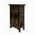 This is an old vintage Chinese accent storage cabinet with distressed black dark brown and color mixed floral scenery...