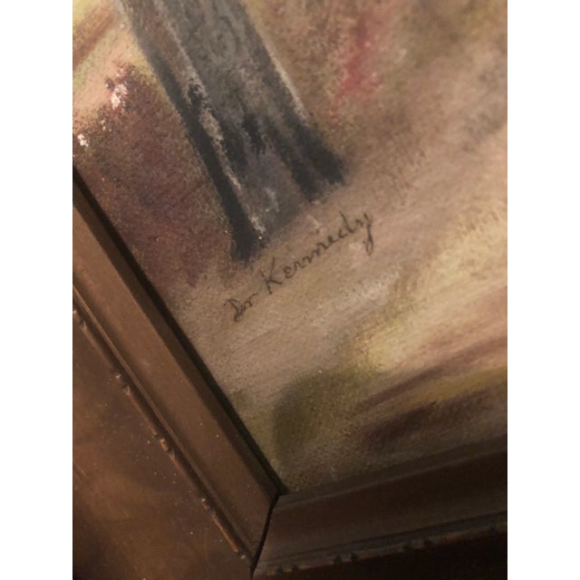 Wood Vintage Rustic Log Cabin Painting For Sale - Image 7 of 8