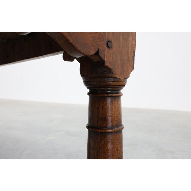 Large French Renaissance Revival Oak Refectory Dining Table, 1880 For Sale - Image 6 of 15