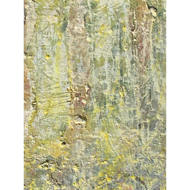 Mid-Century Modern Contemporary Artwork "Golden Light" High Texture Oil Colorfield Painting on Canvas Board by Cl Auker For Sale - Image 3 of 6