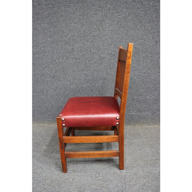Warren Hile Studios Mission Oak Arts & Crafts Desk Chair For Sale - Image 9 of 12