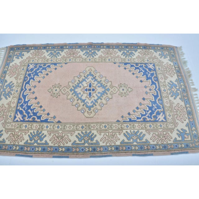 Rug & Kilim 1960s Pastel Vintage Modern Decor Turkish Oushak Rug For Sale - Image 4 of 11