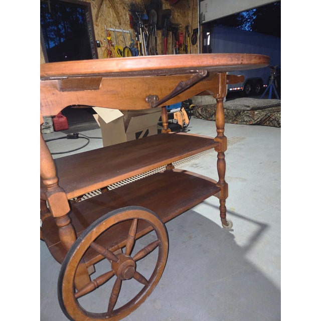Mid-Century Modern 1960s Drop Leaf Tea Cart For Sale - Image 3 of 16
