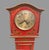 Antique 1920s English Chinoiserie Grandmother Clock Red Lacquer 50.5” Longcase For Sale - Image 9 of 12