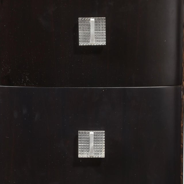 Art Deco Ebonized Walnut High Chest With Molded Lucite Pulls For Sale - Image 10 of 12