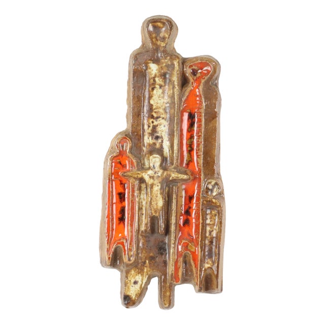Vintage Earthenware Wall Sculpture from Perignem, 1950s For Sale