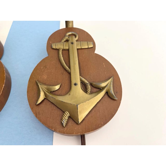 Nautical Glass Ball & Anchor Sconces - a Pair For Sale - Image 12 of 18