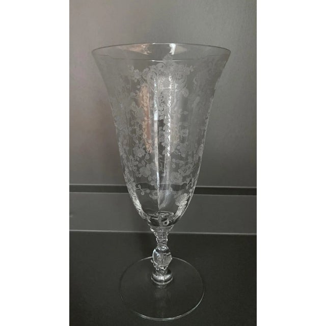 Vintage Etched Floral Glasses - Set of 13 For Sale In Austin - Image 6 of 13