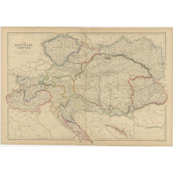 Antique Map of the Austrian Empire by W. G. Blackie, 1859 For Sale - Image 4 of 6