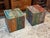 Handmade Reclaimed Boat Wood Cube Stools, Pair For Sale - Image 10 of 12