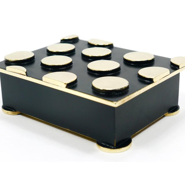 Mid-Century Polka Dot Brass Storage Box, 1950s For Sale - Image 11 of 16