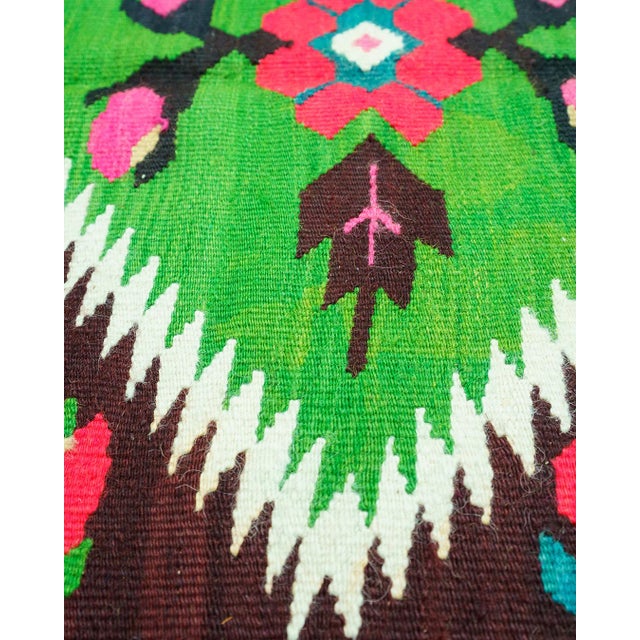 Textile Vintage Romanian Oltenia / Muntenia-Style Handwoven Wool Flatweave Runner Rug, 1960s For Sale - Image 7 of 16