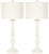 Textile 32.5 Inch H Candlestick Table Lamp in Cream - a Pair For Sale - Image 7 of 7