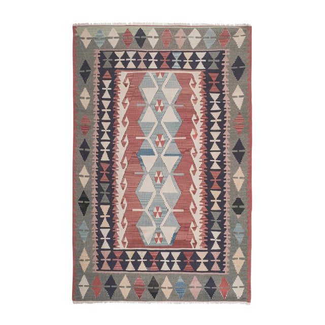 Colorful Turkish Kilim Rug For Sale - Image 13 of 13