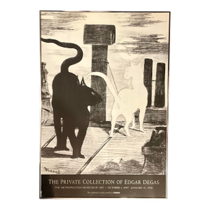 After Edouard Manet Metropolitan Museum Exhibit Poster 1997 of the Private Collection of Edgar Degas. Framed