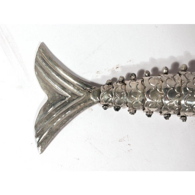Metal Late 20th Century Los Castillo Taxco Mexican Silver Plate Articulated Fish Bottle Opener For Sale - Image 7 of 10