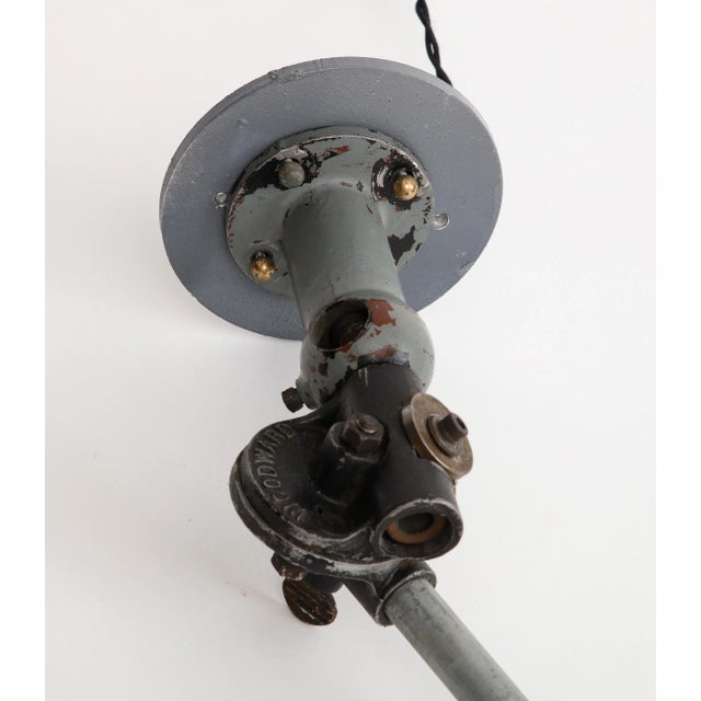 Industrial Anglepoise Wall Mounted Cast Iron Sconce, C. 1940 For Sale - Image 10 of 13