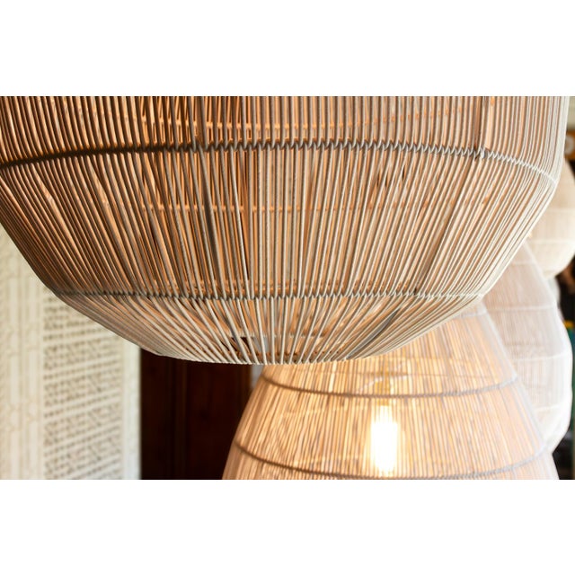 Luminous Metal Frame Tiered Laced Pendant Lantern For Sale - Image 12 of 15